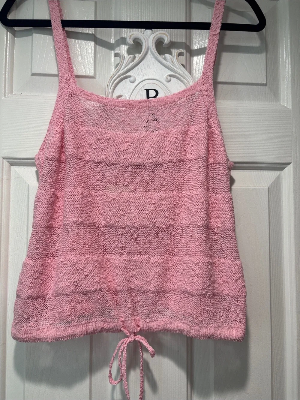 Free People Light Pink Knit Tie-Hem Camisole